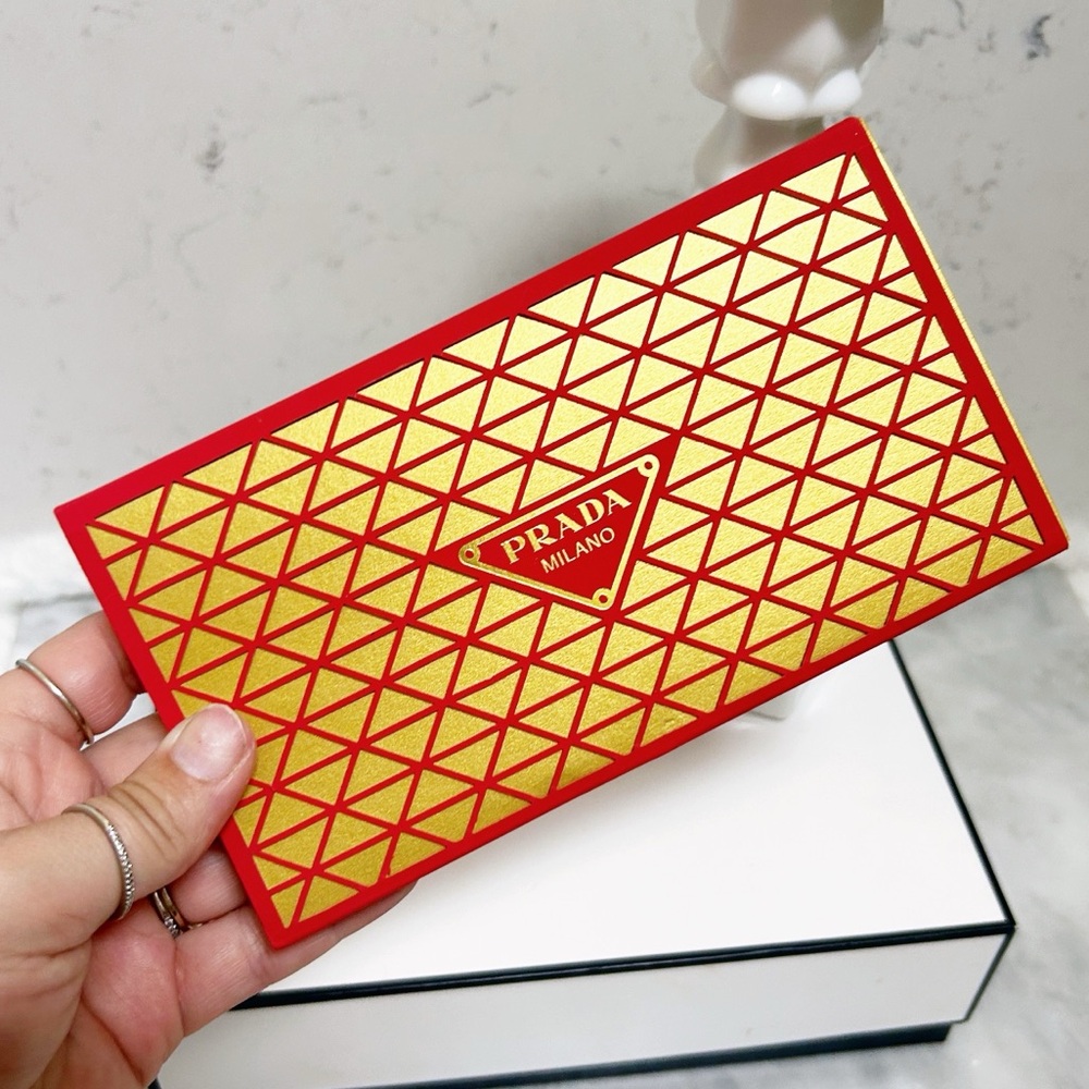 Authentic Prada Lunar New Rare Year Red & Gold Stationary / Envelope Set